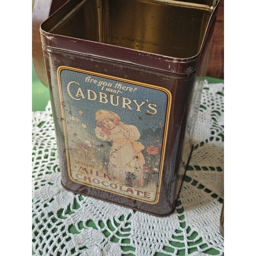 Vintage Style Cadbury Chocolate Tin Pretty Pictures On All Sides Advertising